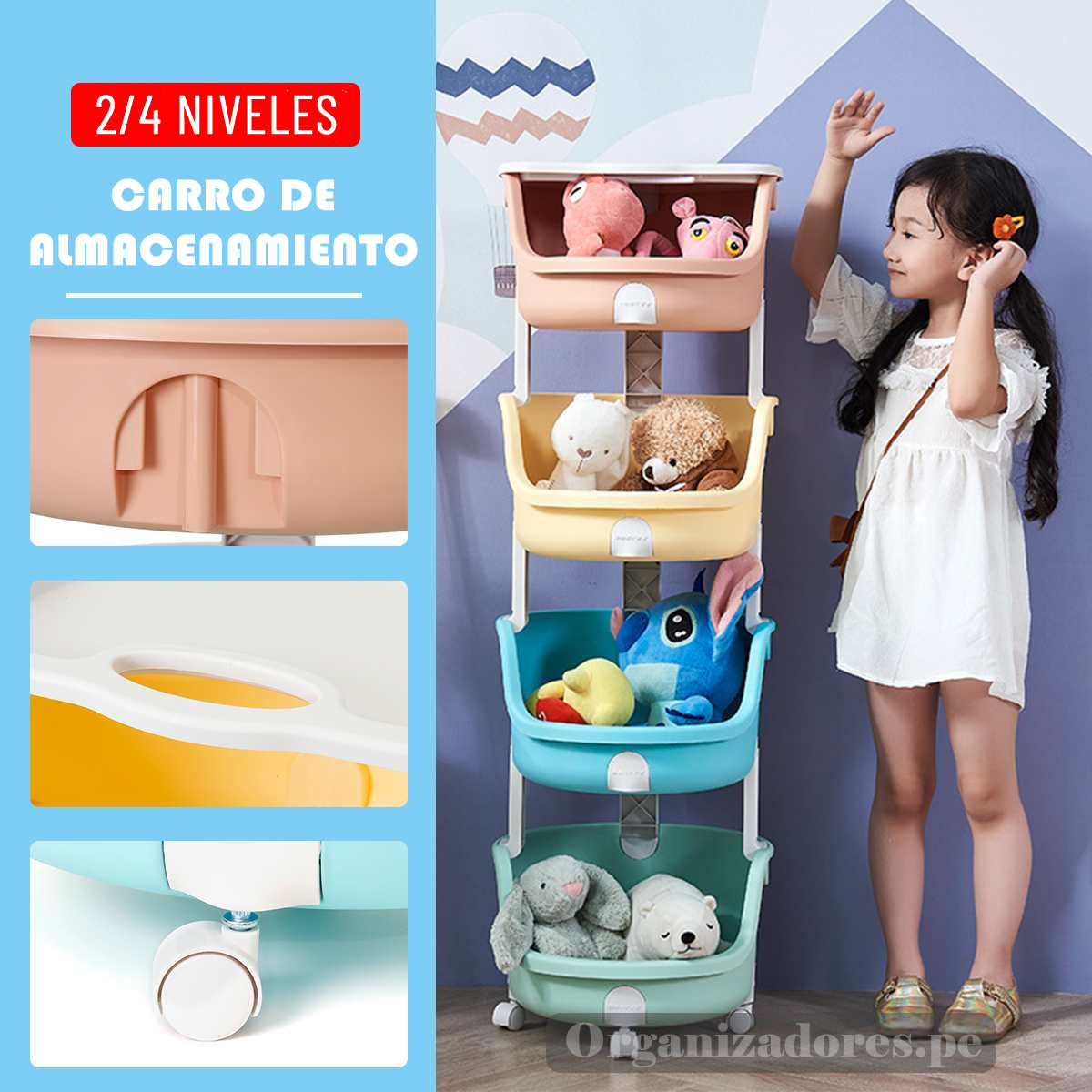 Organizador Multifuncional Redondo Colores de 4 Niveles