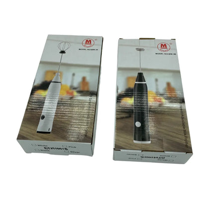 Mini batidora eléctrica espumador de mano portátil recargable con dos accesorios / bw-36 negro Cod BTM1001N