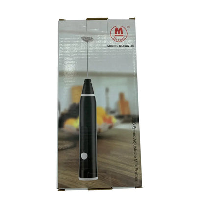 Mini batidora eléctrica espumador de mano portátil recargable con dos accesorios / bw-36 negro Cod BTM1001N