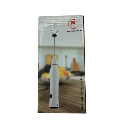 Mini batidora eléctrica espumador de mano portátil recargable con dos accesorios / bw-36 negro Cod BTM1001N