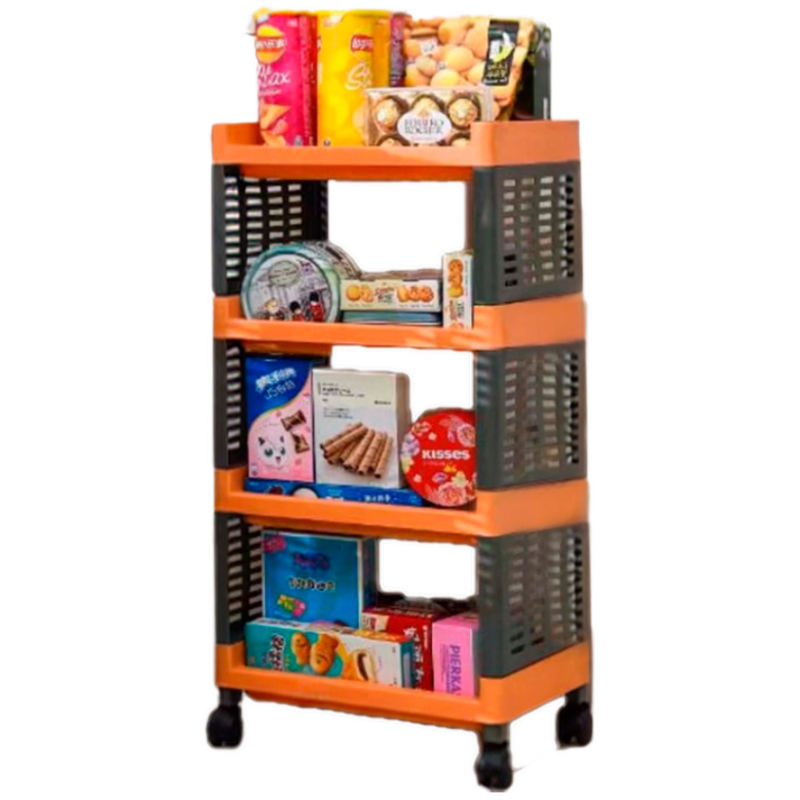 Organizador Multifuncional Rectangular de 4 Niveles Naranja