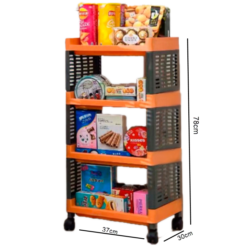 Organizador Multifuncional Rectangular de 4 Niveles Naranja