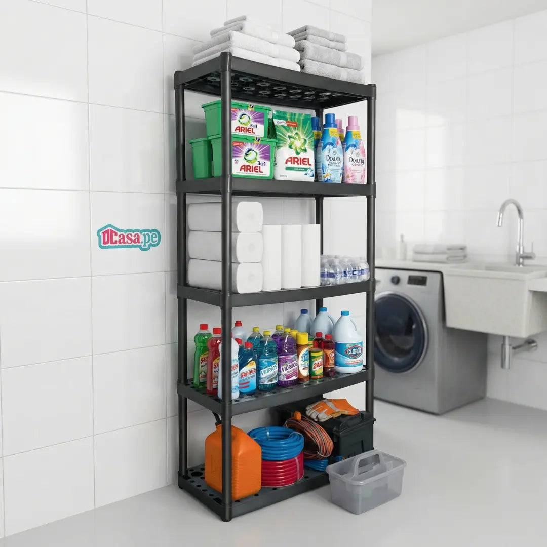 Estante de Plástico de 5 Repisas Marca Truper 19943 Uso Rudo