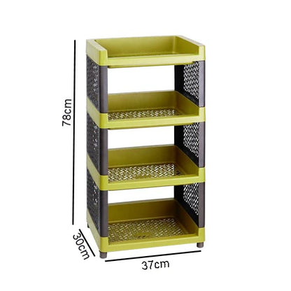 Organizador de Plástico Rectangular de 4 Niveles Verde