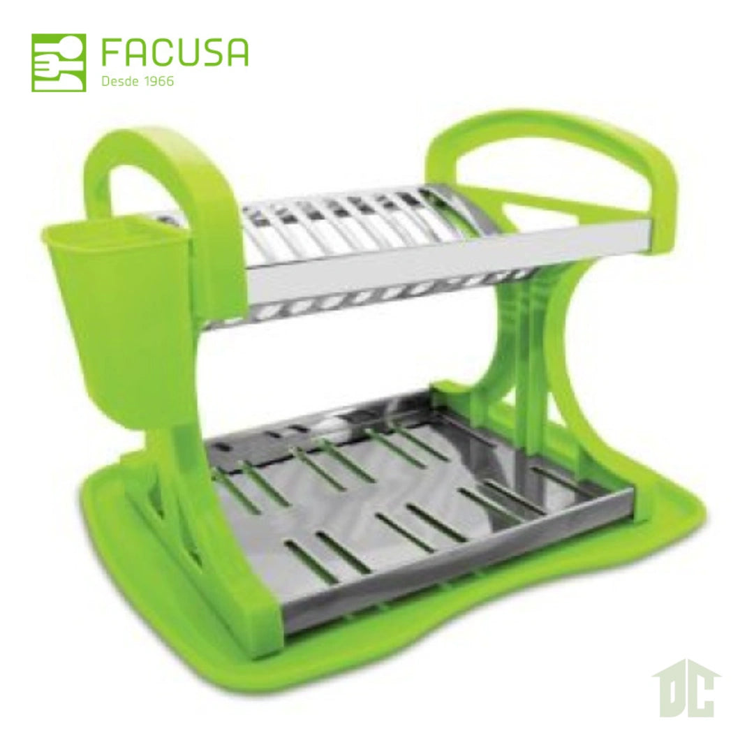 Escurridor de Platos de Acero Inoxidable con Base de Plástico Marca Facusa Modelo Múltiple Color Crema