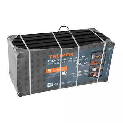 Empaque sellado del estante plástico Truper 19943 de uso rudo.