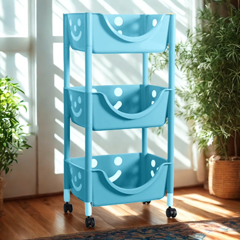 Organizador Multifuncional Carita Feliz de 3 Niveles Turquesa