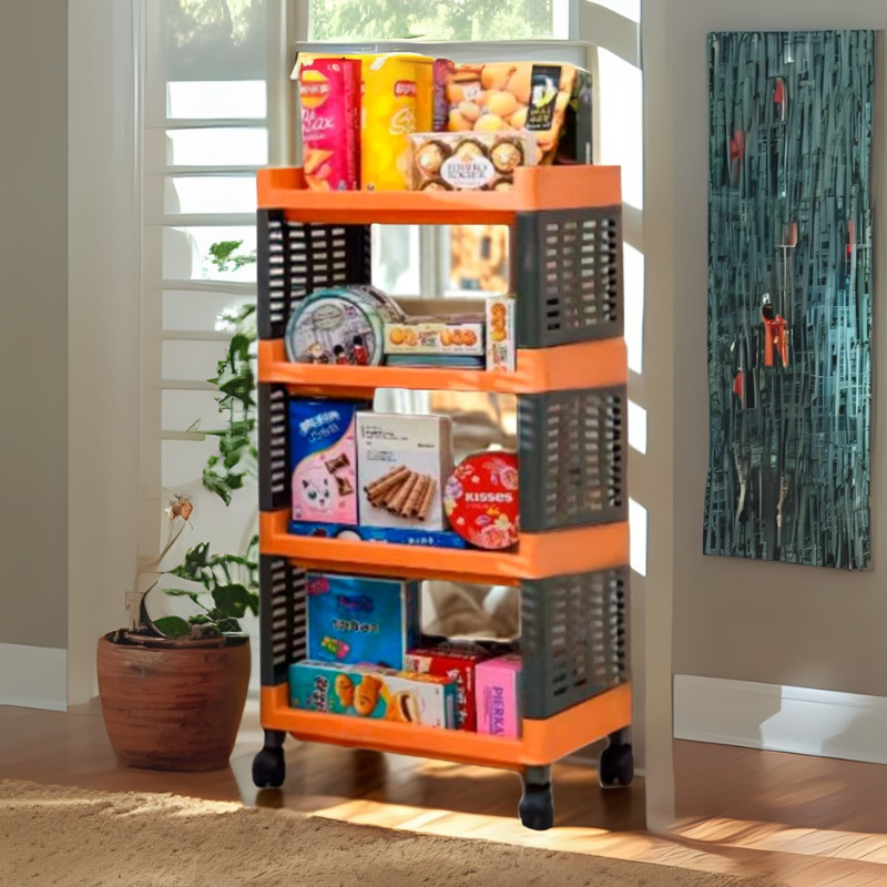 Organizador Multifuncional Rectangular de 4 Niveles Naranja