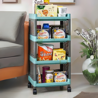 Organizador de Plástico Rectangular de 4 niveles Turquesa