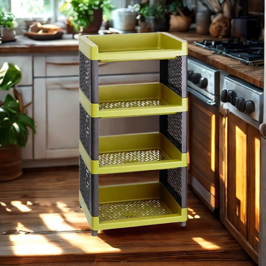 Organizador de Plástico Rectangular de 4 Niveles Verde