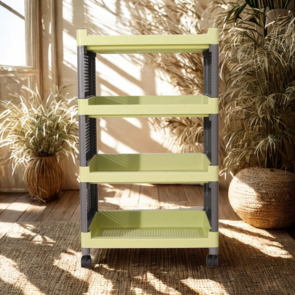 Organizador de Plástico Rectangular de 4 Niveles Verde